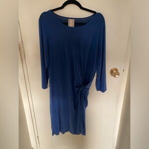 Blue Anthropologie Wrap Dress Dolan Left Coast Blue 3/4 Sleeve Midi XL